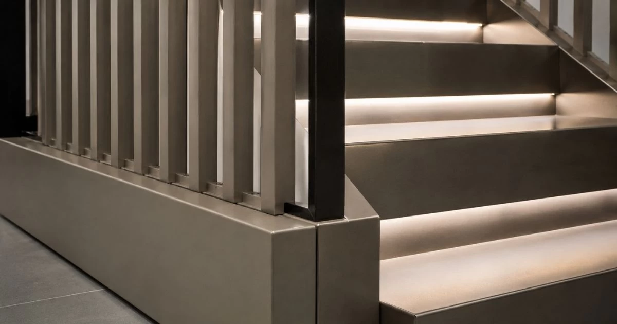 Barberini Interiors — illuminated staircase detail