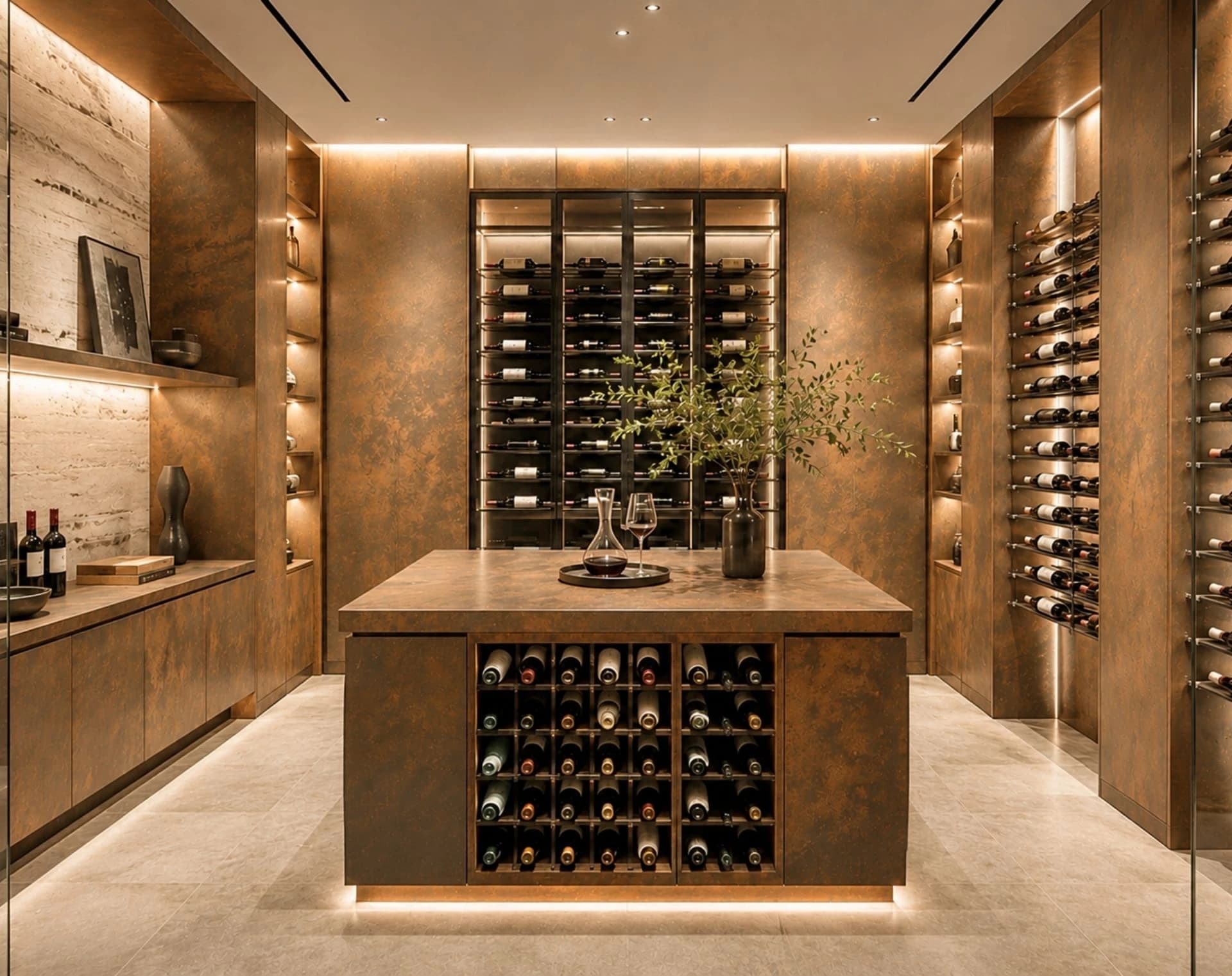 contemporary-wine-room-with-custom-corten-steel-cabinetry-integrated-lighting-and-display-storage-barberini-interiors